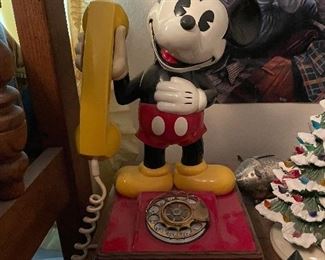 Vintage Mickey Mouse rotary telephone