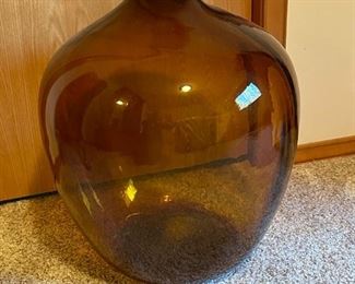 Apple Shaped Brown Glass Vase