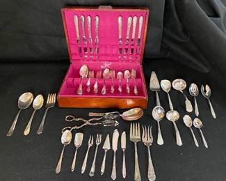 Simeon George Rogers Bros Silver Plated Flatware In Box