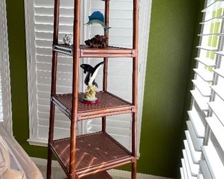 Ethan Allen Rattan Wicker Tower Etagere
Dimensions 
5ft. 10in. - Tall
20 1/2in. - at Widest 
$175