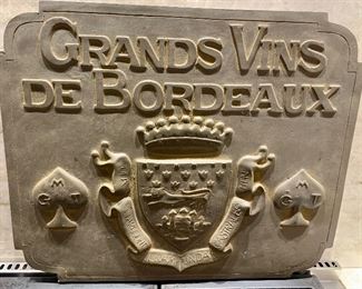 Napa Home & Garden Inn Grands Vins De Bordeaux Cast Plaque $75