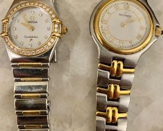 Right: Movado 2 Tone Watch $160
Left: Omega Constellation Two-Tone Quartz full set Diamond Bezel & Dial Watch $1500.pending
57129956 
