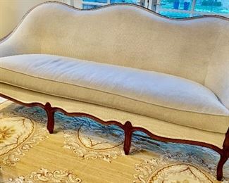 Henredon Chloe 85w x 31d x 39.5h Wood Trim Upholstered Sofa Couch $795