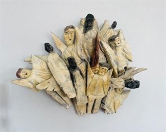 5______$450 
Gary.F White (NC) 
Folk art wood carved Angels 28x23 