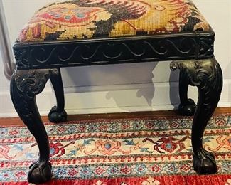 29______$225 
Chippendale bench claw and ball feet 17x21x18H
