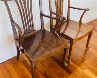 37______$450 
Pair of Early Provencial Chippendale Two chairs with wooden  seats  21W x 38T