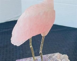 61______$50 
Amethyst & pink quartz Crane Flamingo 6x8