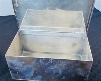 63______$50 
Set of 3 silver plated Tea caddy 6x4x4 + ink well + box