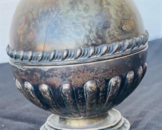 68______$90 
English silver London 3D x 4H Globe with tortoise shell top