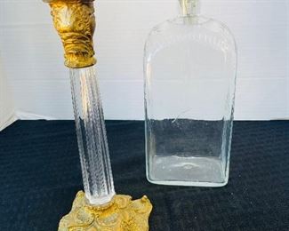 85______$50 
Handblown decanter & crsytal sticks with bronze 
