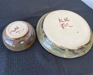 97______$60 
Wood chargers (8) + Dip pottery signed KI
