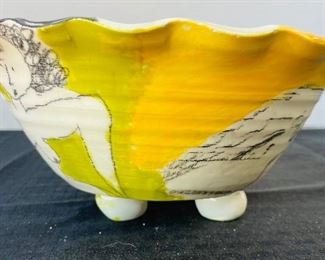 109______$80 
Set of 2 glazed pottery bowls Wittenberg 12/99 Nudes dancing 