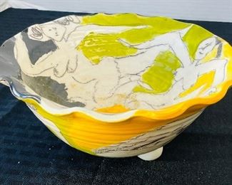 109______$80 
Set of 2 glazed pottery bowls Wittenberg 12/99 Nudes dancing 
