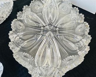 #137 - $96 - Set of 3 cut crystal serving pieces 