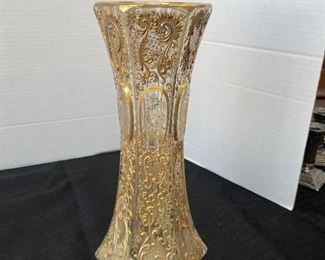 #144 - $50 Bohemian gold overlay vase 