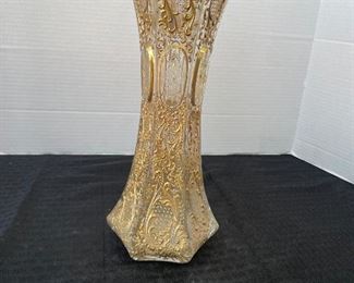 #144 - $50 Bohemian gold overlay vase 