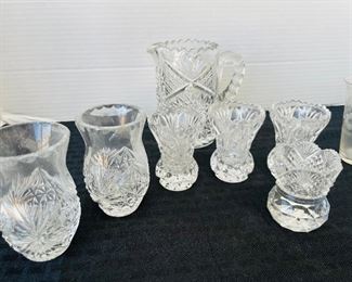 #146 - $50 Lot cut crystal & edged juice glasses 
