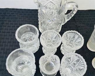 #146 - $50 Lot cut crystal & edged juice glasses 