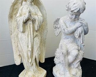 #156 - $40 Lot of 2 decorative angel/putti (about 11" high)