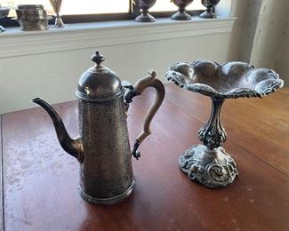 #158 - $80 Lot coffee pot and compote 