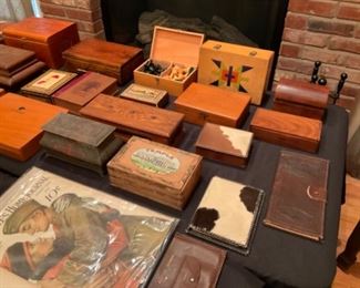 NICE SELECTION OF WOODEN BOXES, CIGAR BOXES