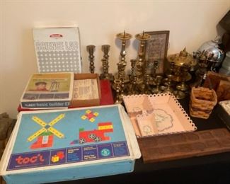 BRASS CANDLE STICKS, AND COLLECTIBLES 