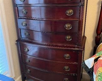 vintage mahogany chest on chest
