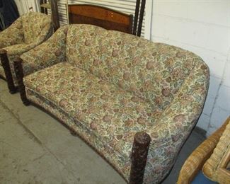 FLORAL SOFA AND MATCHING CHAIR