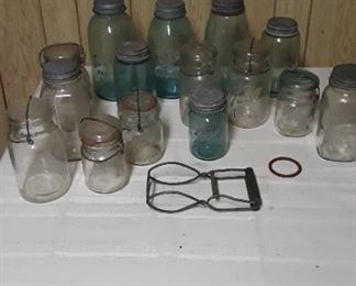 Collection of Very Old Mason Ball Jars