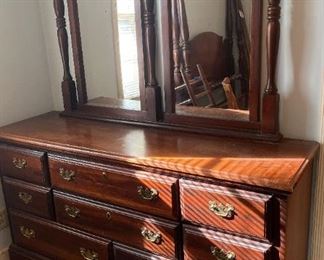 Double Dresser with Two Mirrors