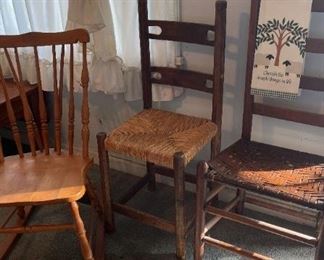 Sewing Rocker and Vintage Side Chairs