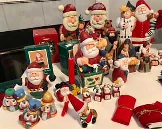 Various Holiday Décor Including Eddie Walker Santas 