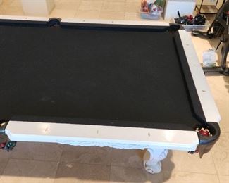 AVAILABLE NOW FOR PRE-SALE Coolest Connelly Pool Table 3 Piece Slate White Oak Drop Pockets Mother of Pearl Inlay - was $5700 NEW 104"L x 58"W exterior - (Our Price $1900 Including Moving Within 10mi Radius No Stairs)