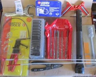 LOT TOOLS INCLUDING MATCO SPACE SAVER HOSE CLAMP TOOL, IMPACT SOCKET SET AND MORE