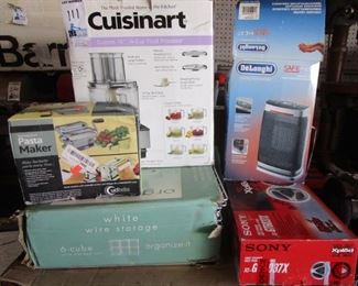 LOT HOME ELECTRONICS IN ORIGINAL BOXES INCLUDING SONY, CUISINART, DELONGHI AND MORE