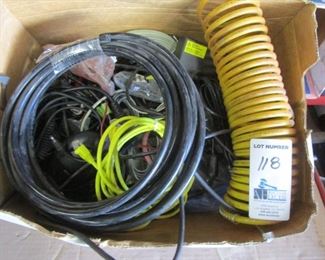 2 BINS PLASTIC HOSES, WIRE AND MORE