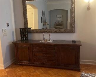 Parquest Topped Storage Unit Credenza (Great for TV & Electronics) 