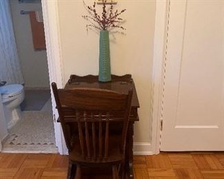 Chair & Mini Slant Top Desk with Side Drawers