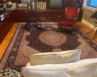 Large Hand Woven carpet & Loads of Books