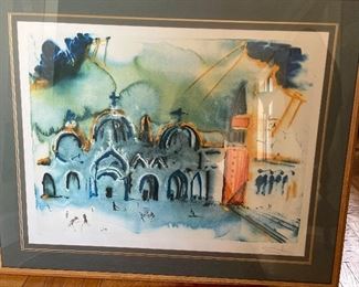 Salvidor Dali Signed Limited Edition Lithograph Venice Reconstruction