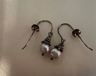 sterling & pearl earrings