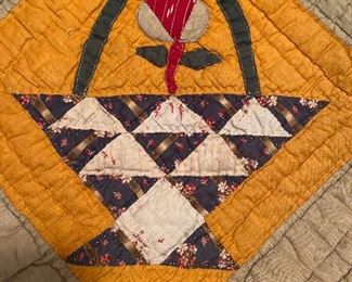 1930’s hand made basket pattern quilt
