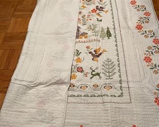needlepoint quilt made in the 1930’s