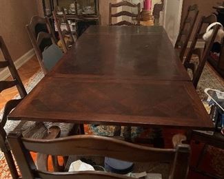 Antique Country French Refractory Table and 8 Chairs NICE