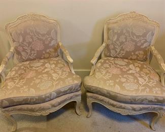 French Style Upholstered Armchairs