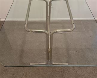 Brass and Glass Dining Table 60x40 Glass Top Is Removable But Very Heavy