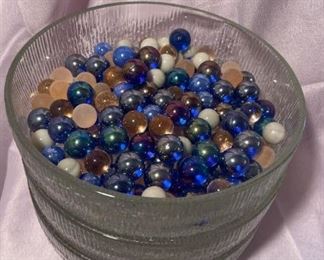 MCM Indiana Crackle Glass Bowls Vintage Marbles