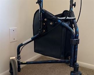 Merits Tri Walker with Vinyl Pouch 3 Aluminum Wheels Like New