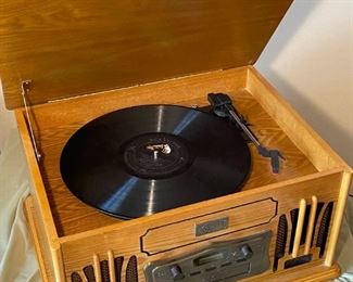 Retro Stereo Turntable, CDs, Cassettes
