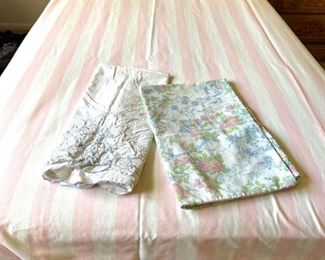 Twin Bed Frame, Mattress and Box Springs with a Mattress Pad, Sheets, and Bedskirt